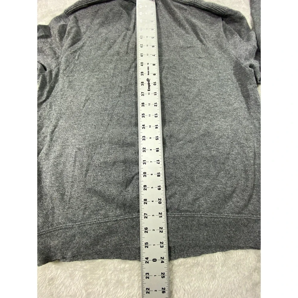 Banana‎ Republic Cardigan Sweater Mens M Gray Cotton Knit Full Zip Long Sleeve